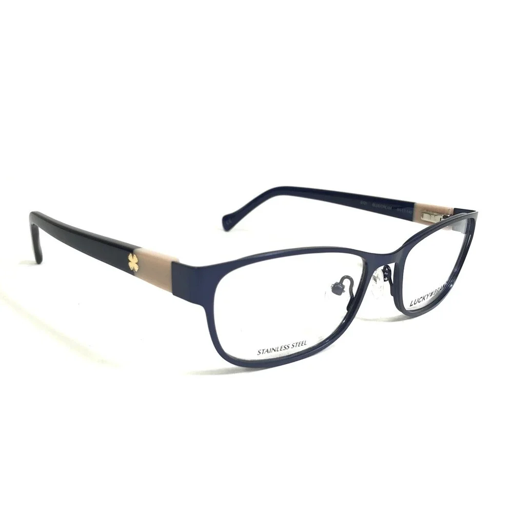 Lucky Brand Eyeglasses Frames D121 BLUE/CREAM Cat Eye Full Rim 51-17-140
